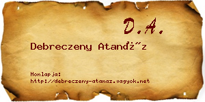 Debreczeny Atanáz névjegykártya
