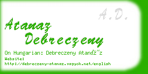 atanaz debreczeny business card